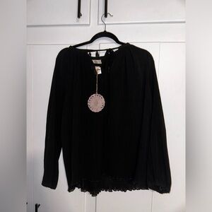 Muche Muchette Black Pleated Blouse